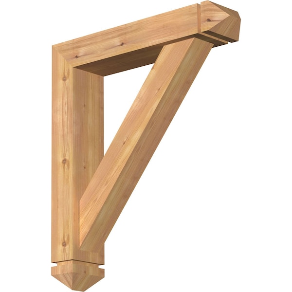 Ekena Millwork Traditional Arts and Crafts Smooth Bracket w/ Offset Brace, Western Red Cedar, 5 1/2"W x 26"D x 30"H BKT0604X26X30TRA03SWR - main